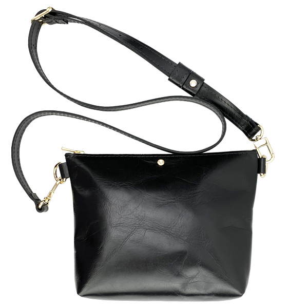 Black Italian Leather Crossbody Bag 83