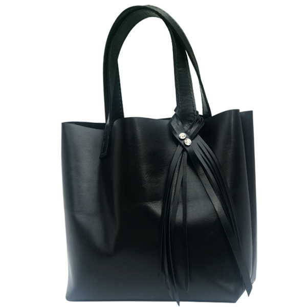 Italian Leather Fringe Tote 51 - Crystals