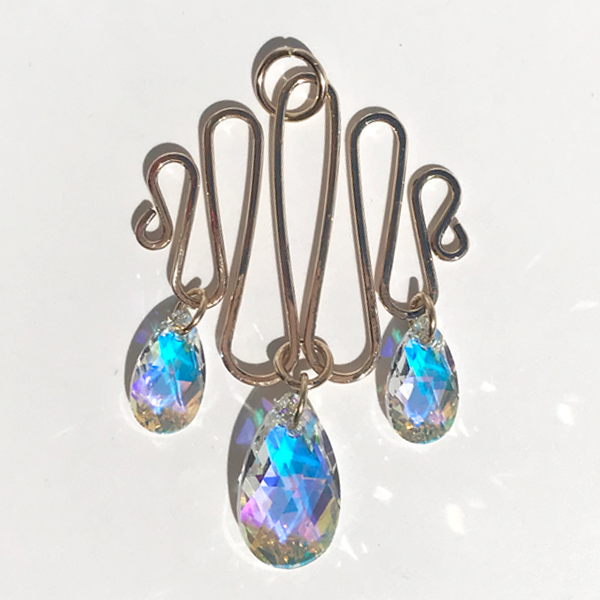 Fancy Iridescent Crystal Chandelier Pendant