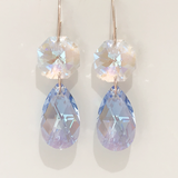 14k Rose Gold Chandelier Drops - Blue Crystals