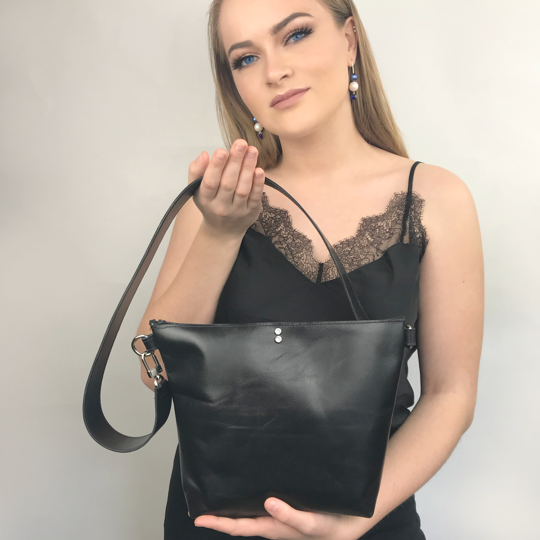 Italian Leather Strap Bag 7 – Featuring Two Swarovski