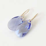 14k Gold Elegant Crystal Pear Earrings - Lavender Color