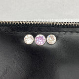 Lavender and clear crystals on Italian Leather On The Go Crossbody Bag - #107