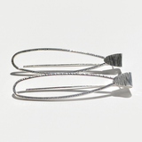 Argentium Silver Modern Oval Design Earrings - Modern 2.5 Length