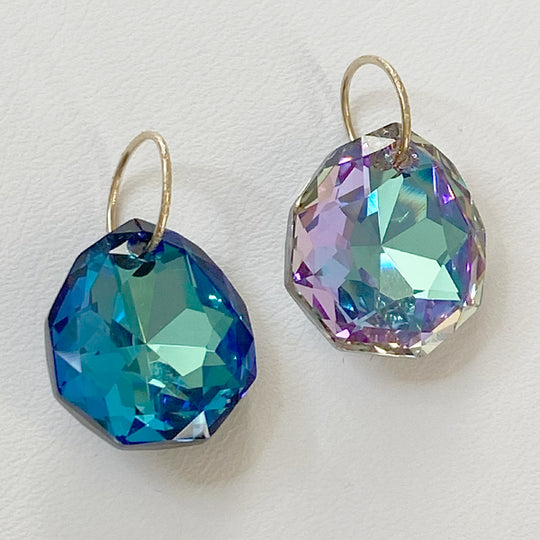 14 Karat Gold Lavish Crystal Pendant Collection with Argentium Silver Chain