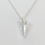 14 Karat Gold Crystal Spike Pendant Collection with Argentium Silver Chain - Yellow Iridescence