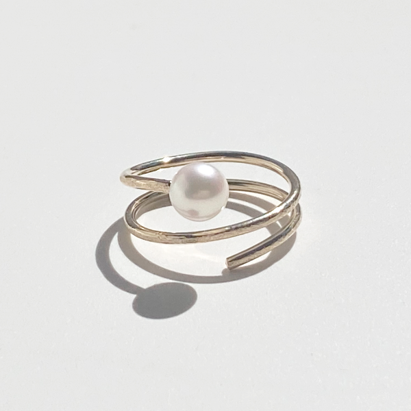 14 Karat Gold Akoya Pearl Elegance Ring - One of a Kind Long