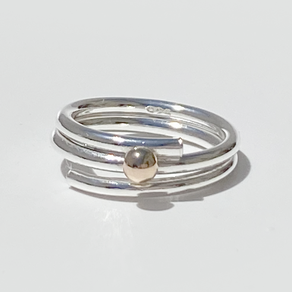 Argentium Silver Caviar 14 karat Ring Collection - Classic band size 6.25
