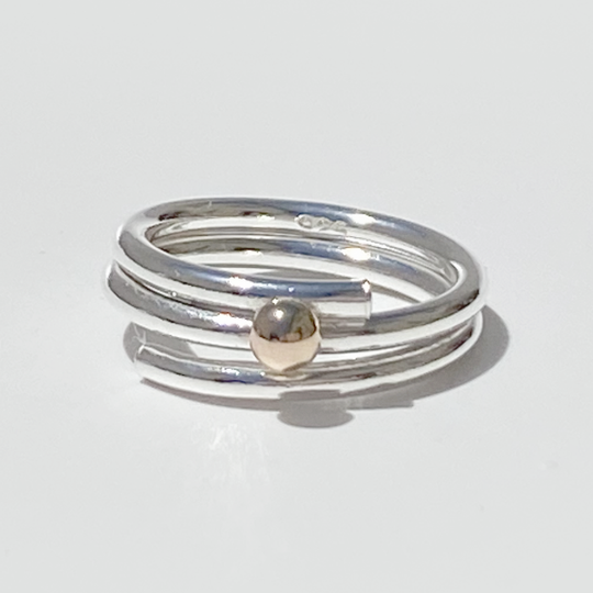 Argentium Silver Caviar 14 karat Ring Collection - Classic band size 6.25