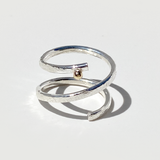 Argentium Silver Caviar 14 karat Ring Collection - Textured Spiral Size 7