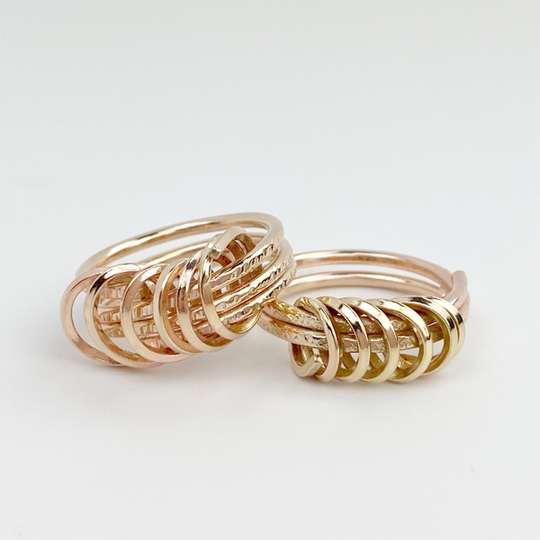 Circular Cluster Ring Collection - 14k Gold