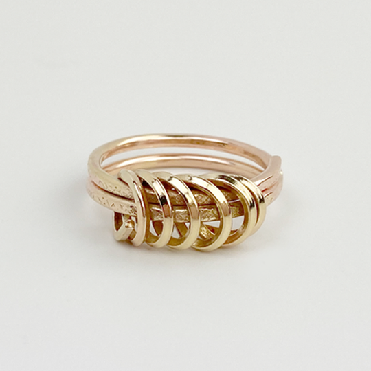 Duo Circular Cluster Ring Collection - 14k Gold