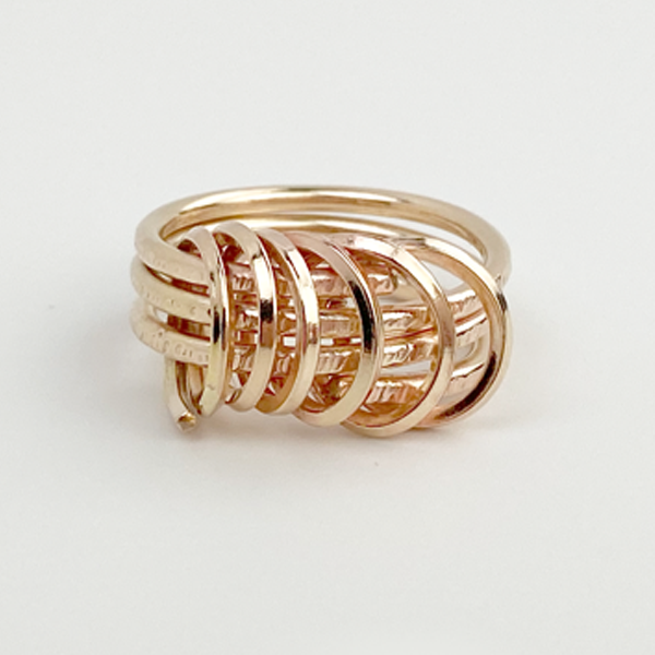 Trio Circular Cluster Ring Collection - 14k Gold