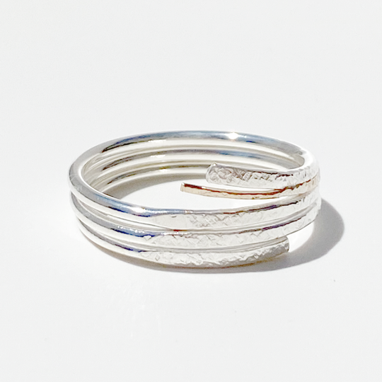 Touches of 14 Karat Yellow Gold On Argentium Silver Ring Collection - size 10.25
