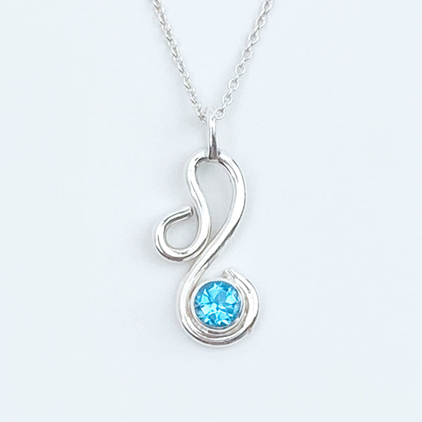 Argentium® Silver Topaz Pendant Necklace - Modern Music