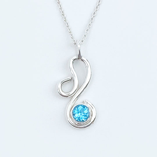 Argentium® Silver Topaz Pendant Necklace - Modern Music