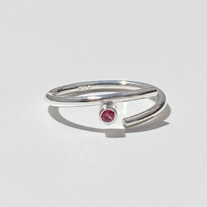 Argentium® Silver Dainty Gemstone Collection - Blue and Pink Sapphire Rings and Ruby Ring