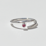 Argentium® Silver Dainty Gemstone Collection - Ruby Ring