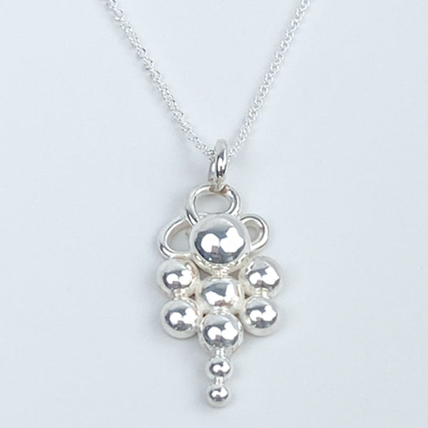 Argentium Silver Necklace with Pendant - Caviar