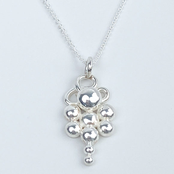 Argentium Silver Necklace with Pendant - Caviar