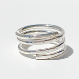 Argentium® Silver Textured Thick Spiral Band Ring Collection - Front Textured | 7.75