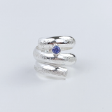 Argentium® Silver Tanzanite Spiral Ring - Beautiful Texture