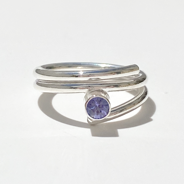 Argentium® Silver Tanzanite Ring - Classic Style