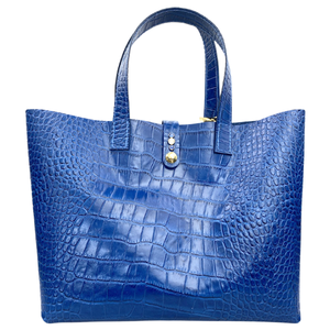 Classic Blue Croc Leather Tote - Bag 93
