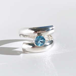 Argentium® Silver Topaz Spiral Ring - So Blue