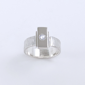 Sterling Silver White Sapphire Ring - Bride