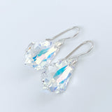 Iridescent Crystal Crown Jewel Earrings - Argentium Silver 