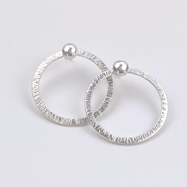 Sterling Silver Hoop Earring Set - Earring Jackets with Studs (wear 4 ways)