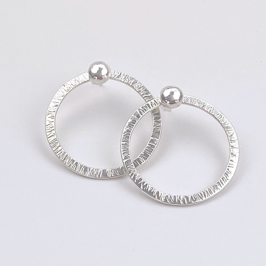 Sterling Silver Hoop Earring Set - Earring Jackets with Studs (wear 4 ways)