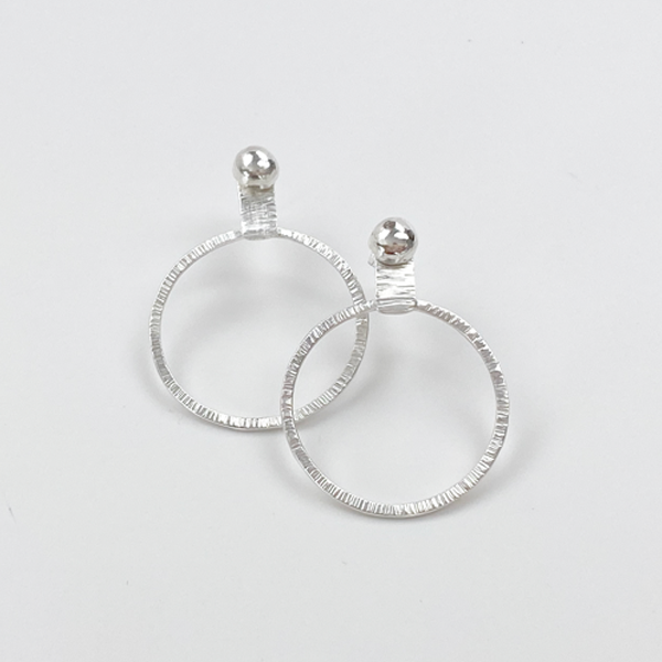Sterling Silver Hoop Earrings - Earring Jacket with Studs (wear 2 ways)