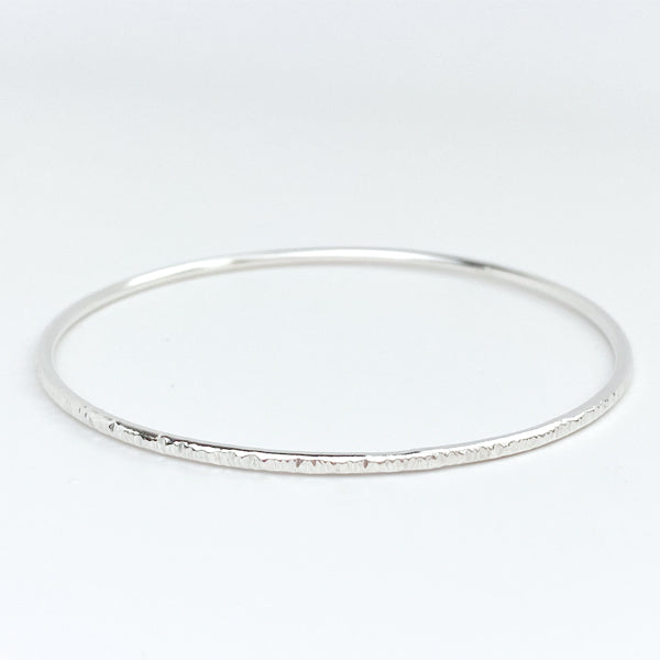 Timeless Argentium Silver Bangle Bracelets - All Classic Textured