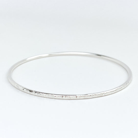 Timeless Argentium Silver Bangle Bracelets - All Classic Textured