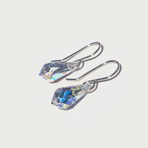 Argentium® Silver Mini Teardrop Crystal Earrings