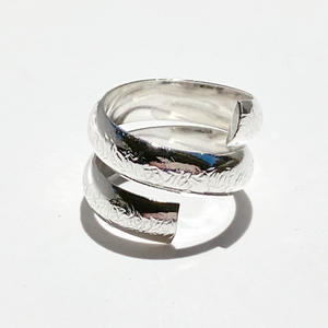 Argentium® Silver Wide Textured Band Ring