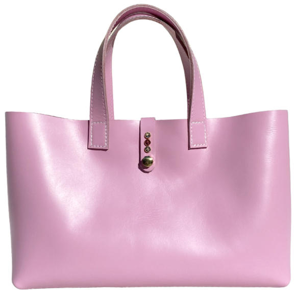 Large Pink Leather Tote - Classic Bag 92