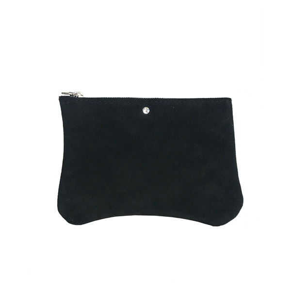 Suede Pouch with Crystal