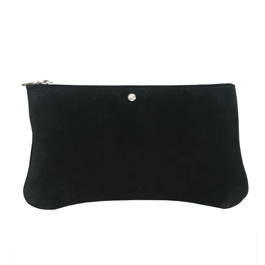 Suede Pouch with Crystal
