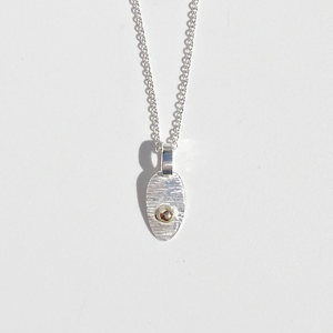 Argentium Silver Delicate Pendant Necklace - 14 Karat Caviar