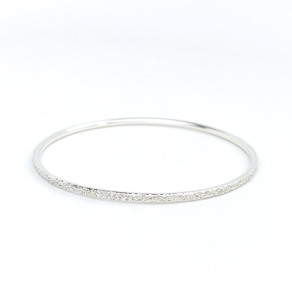 Timeless Argentium Silver Bangle Bracelets - Pebble Textured