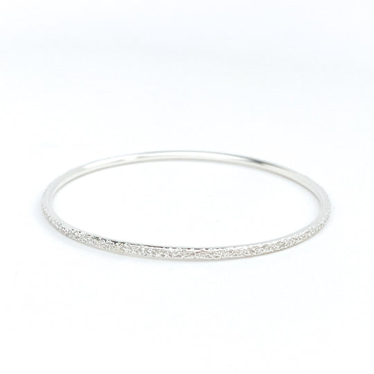 Timeless Argentium Silver Bangle Bracelets - Pebble Textured