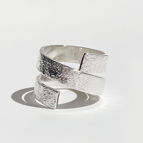 Sterling Silver Ring - Big Textured Goddess