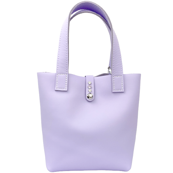 Small Lavender Leather Tote - Unique Bag 100