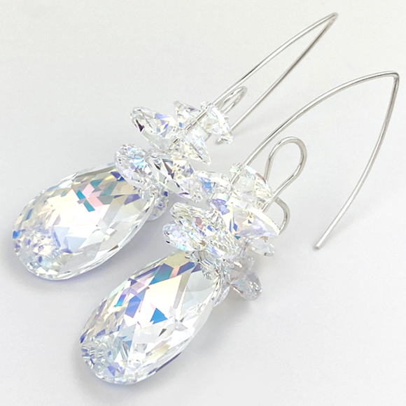 Princess Perfection Argentium Silver Earrings - Ultra Large Crystals (versatile)