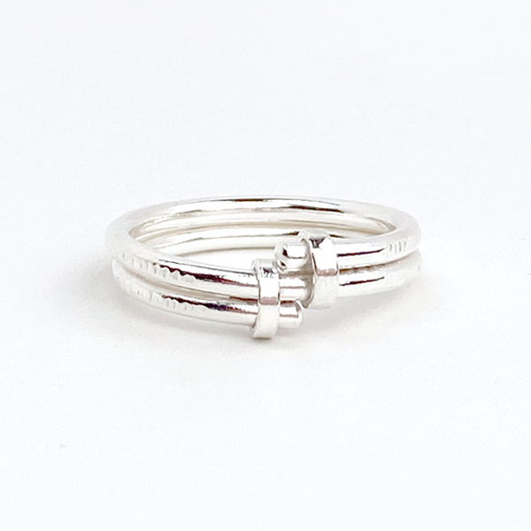Traditional Sterling Silver Unusual Ring Collection - Duo
