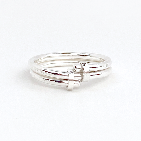 Traditional Sterling Silver Unusual Ring Collection - Duo