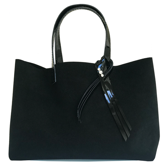 Large Satin Suede Leather Tote Bag 70 – Matching Pouch